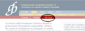 Messa in evidenza del link della FGB Cloud